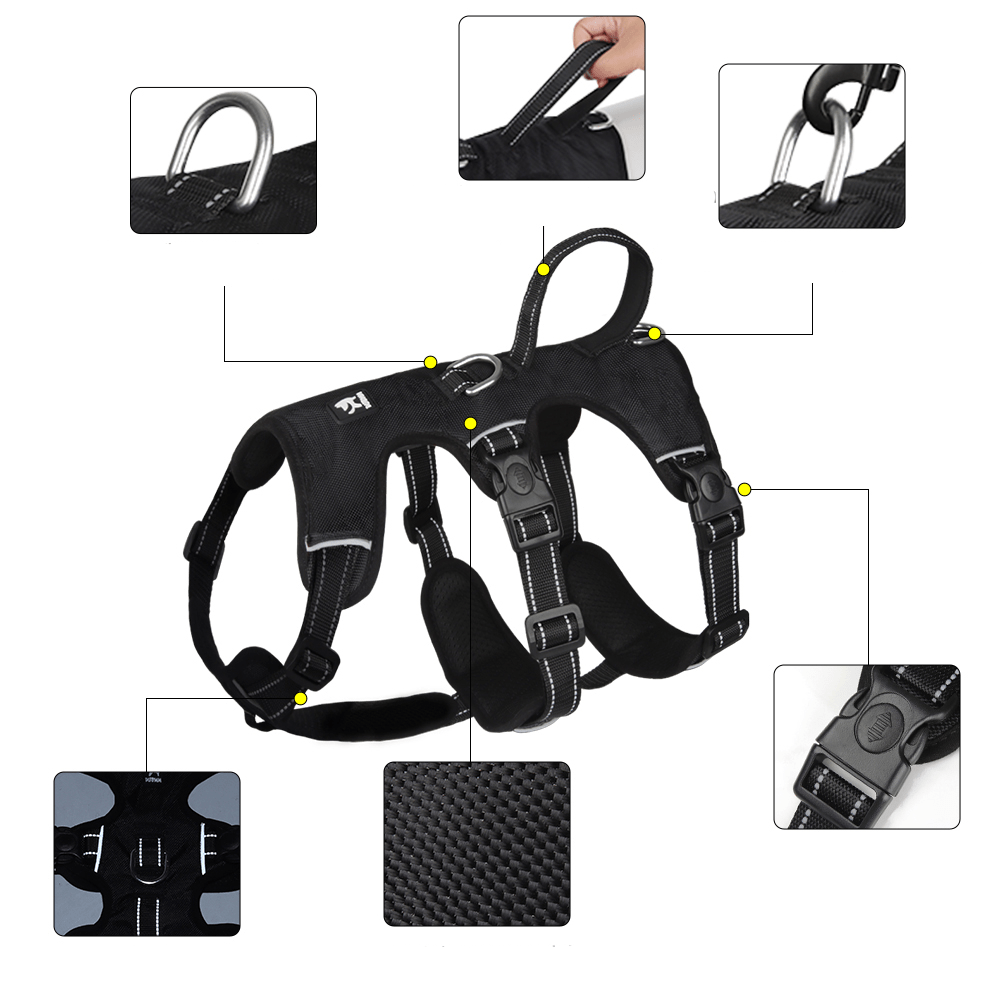 NOPULL DOG HARNESS – reflective and escape-proof for safe walks