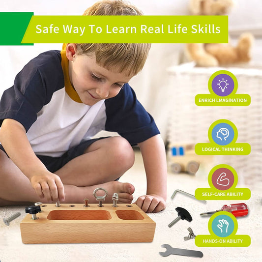 SkillCraft Busy Board - With real tools for children aged 3 and over