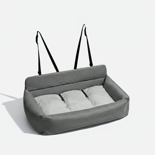 SEATPUP – Large washable dog car bed with secure straps and non-slip support