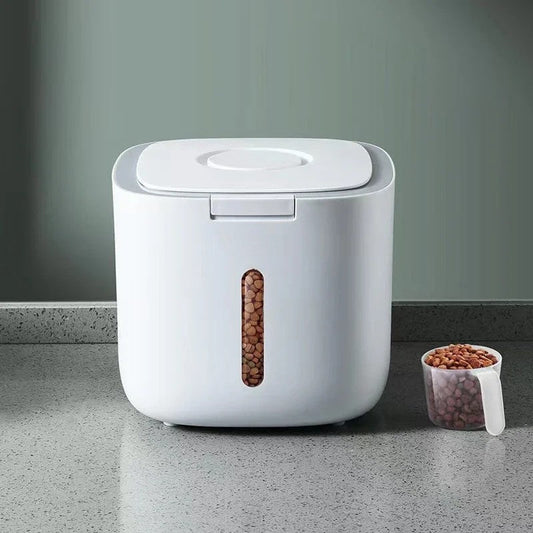 PAWBOX Airtight Dog Food Storage Container with Measuring Cup – Sealed Pet Food Storage Bin for Dry Dog Food, Keeps Food Fresh Longer
