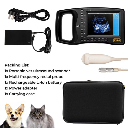 Portable Veterinary Ultrasound Scanner for Pregnancy Dog Sheep Pigs Vet Handheld Scanner with 3.5Mhz Mechanical Probe