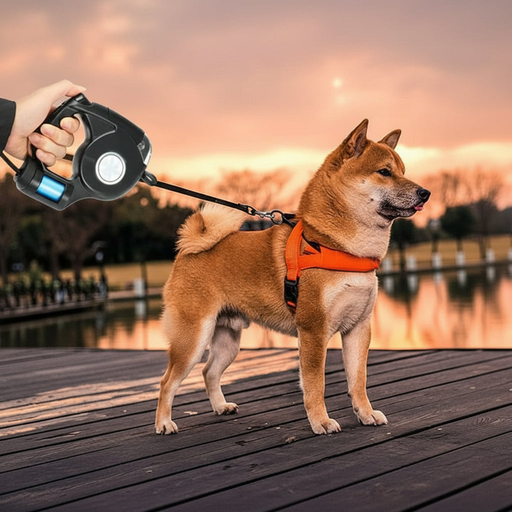 BRIGHTSTRIDE – LED Dog Leash with Integrated Flashlight for Safe Walks