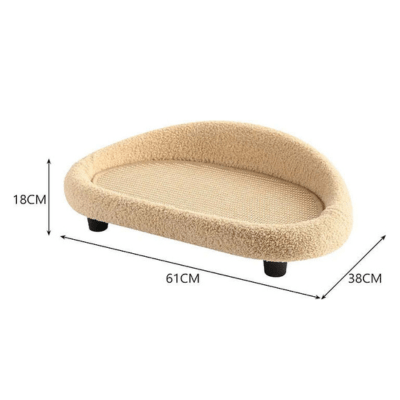 VelvetPaws Den – Stylish retreat with scratching surface & cozy cushion