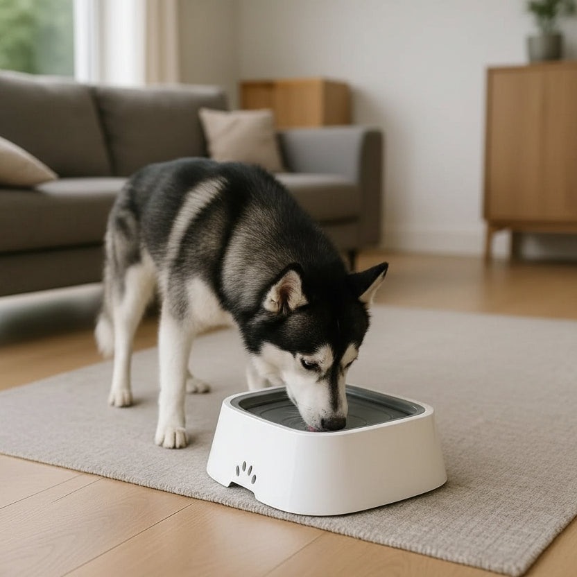 DRINKING GUARD – Water Bowl with Anti-Spill Function & Floating Disc