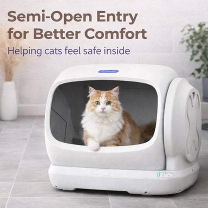 Robotail XXXL Self-Cleaning Cat Litter Box 106LExtra-Large Automatic Litter Box for Multiple Cats Safety Sensors AntiPinch Desig