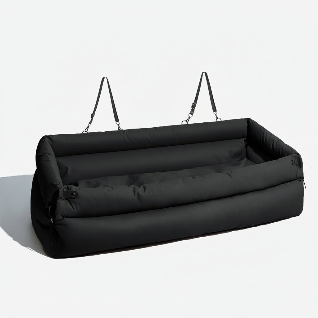 SEATPAW ELITE – Large Dog Car Seat Bed made of Faux Leather with Elegant Finish and Non-Slip Support