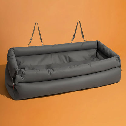 SEATPAW ELITE – Large Dog Car Seat Bed made of Faux Leather with Elegant Finish and Non-Slip Support