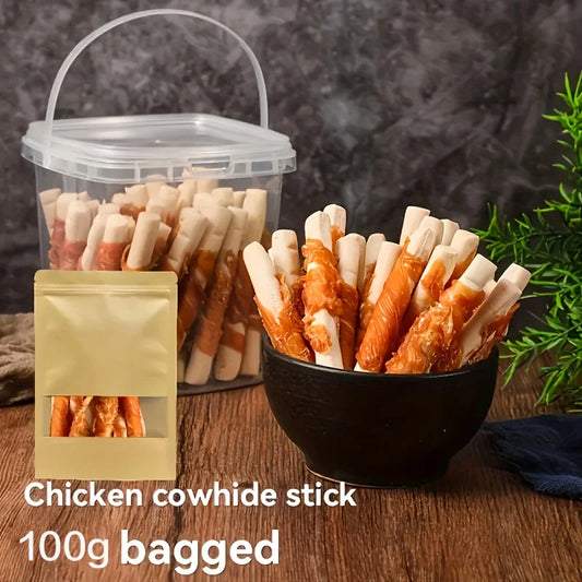 Chicken Wrapped Rawhide Sticks Dog Treats 100g/400g – Made with Real Chicken for Small, Medium & Large Dogs – Natural Chew Treats