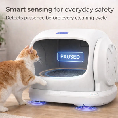 Robotail XXXL Self-Cleaning Cat Litter Box 106LExtra-Large Automatic Litter Box for Multiple Cats Safety Sensors AntiPinch Desig