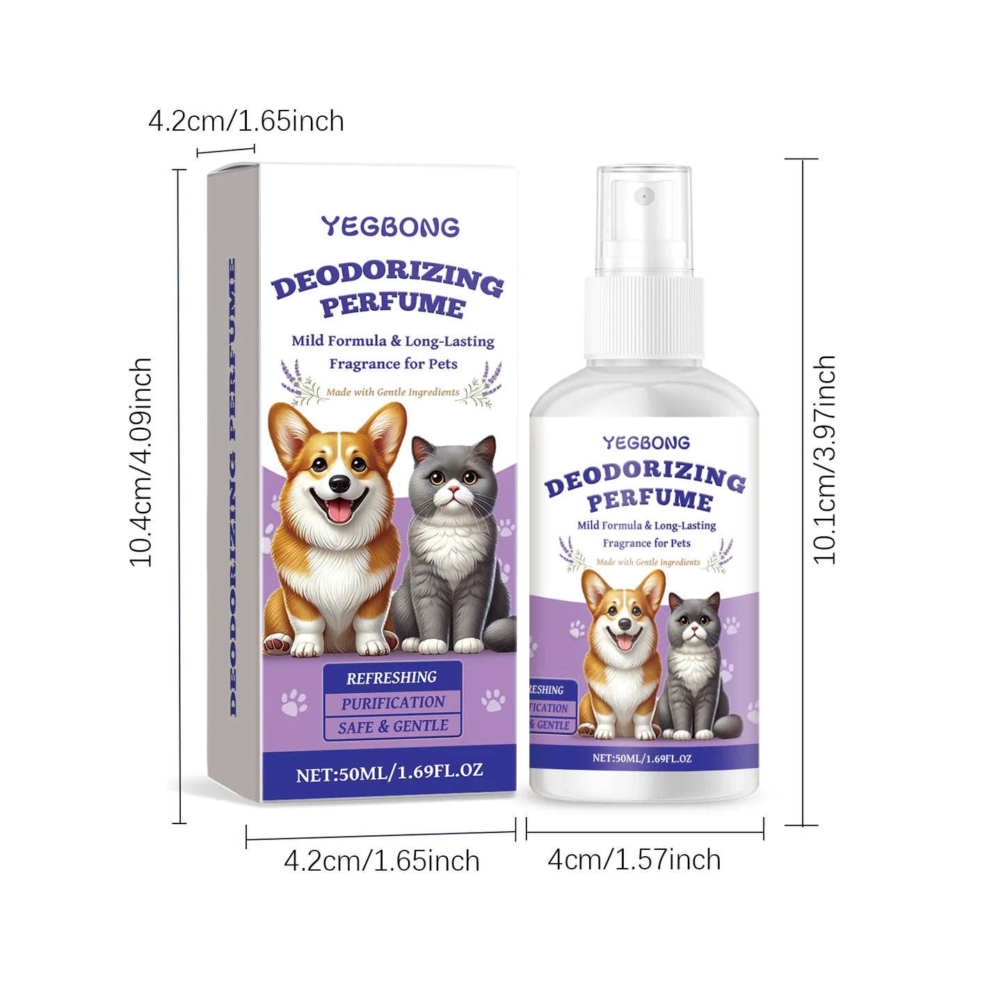 Yegbong Pet Deodorizing Spray – Eliminates Bad Odors & Long-Lasting Fresh Fragrance for Dogs & Cats – Non-Irritating Air & Pet Odor Eliminator Spray