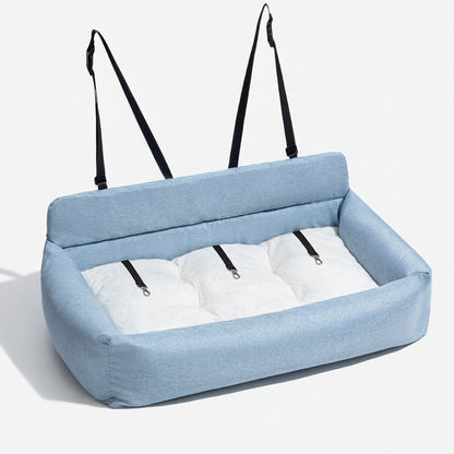 SEATPUP – Large washable dog car bed with secure straps and non-slip support