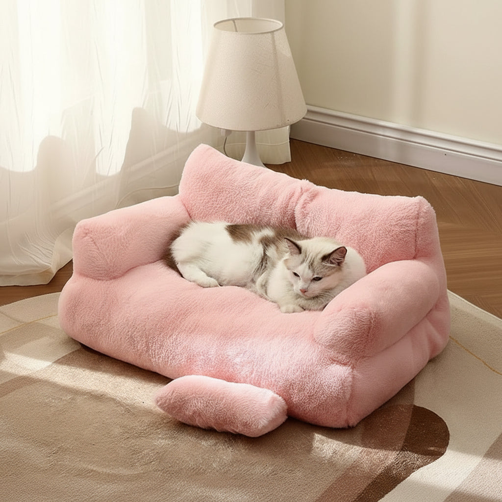 RELAXPAWS LOUNGER – Ergonomic Pet Sofa with Raised Edge & Washable Cover