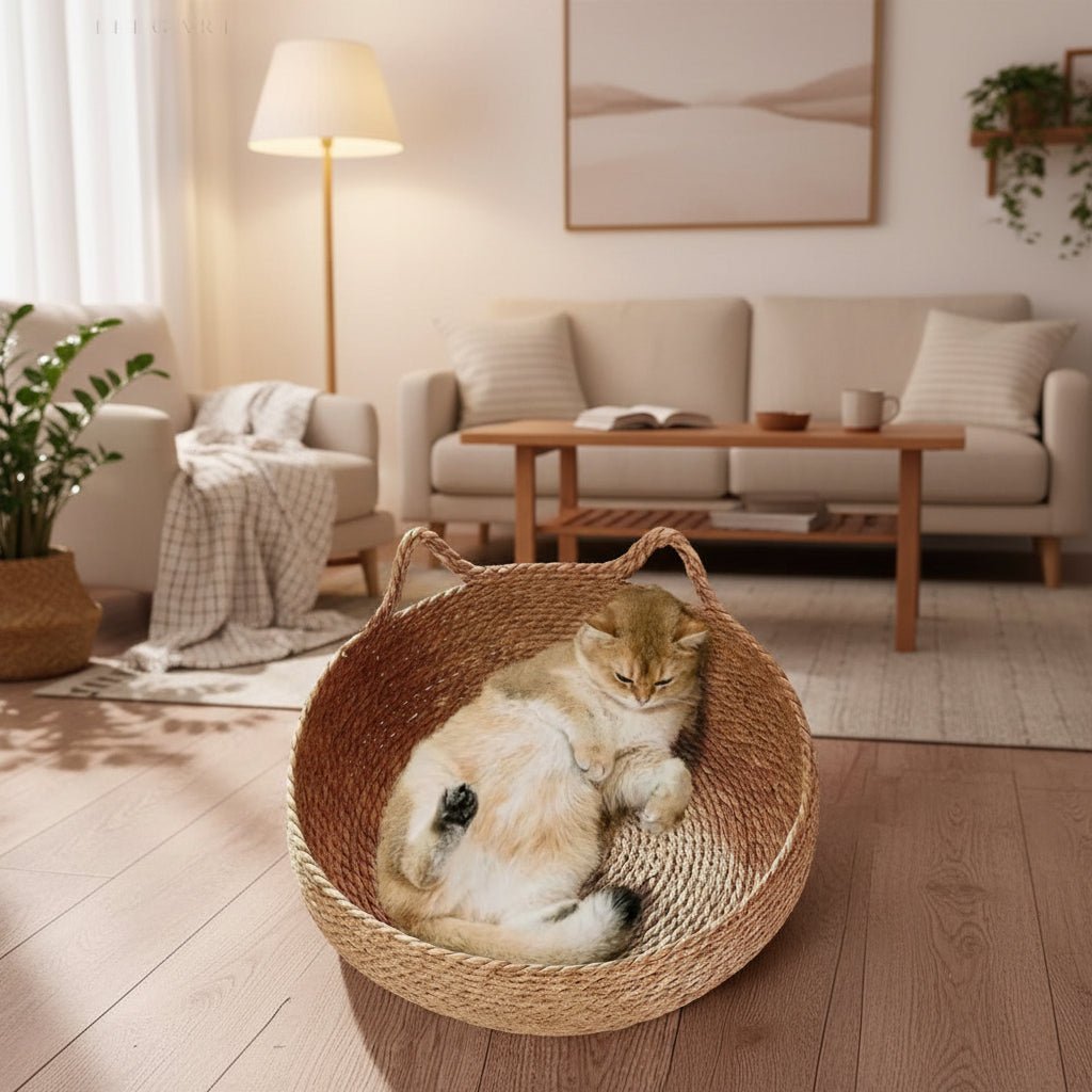 SNOOZIE – Ultra-soft, round cat bed for cozy comfort