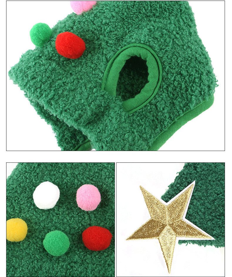 PAWSHINE – Plush Christmas Hat with Elegant Gold Trim for Pets
