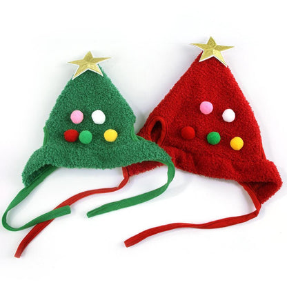 PAWSHINE – Plush Christmas Hat with Elegant Gold Trim for Pets