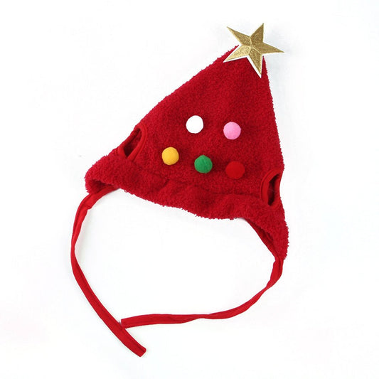 PAWSHINE – Plush Christmas Hat with Elegant Gold Trim for Pets