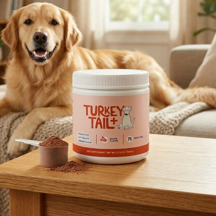 Turkey Tail Mushroom Supplement for Dogs – Immune Support Powder with Beta Glucans for Gut, Immune & Overall Health (100g)