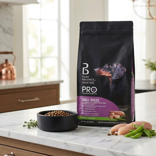 Pure Balance Pro+ Small Breed Dog Food Chicken & Pea Recipe Real Chicken Grain-Free Formula 8 lbs