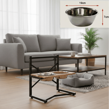 WELLBOWL STATION – Ergonomic Feeding Station for Dogs with Stainless Steel Bowls