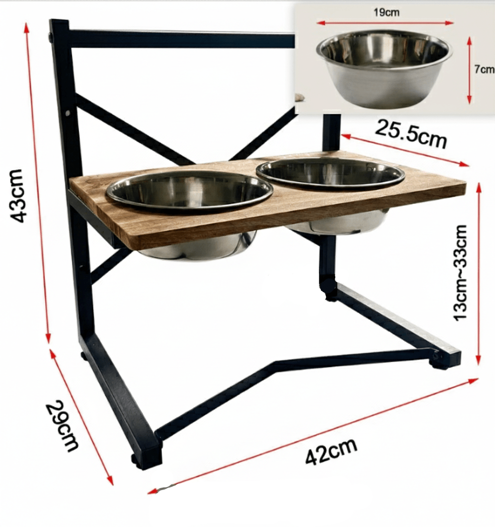 WELLBOWL STATION – Ergonomic Feeding Station for Dogs with Stainless Steel Bowls