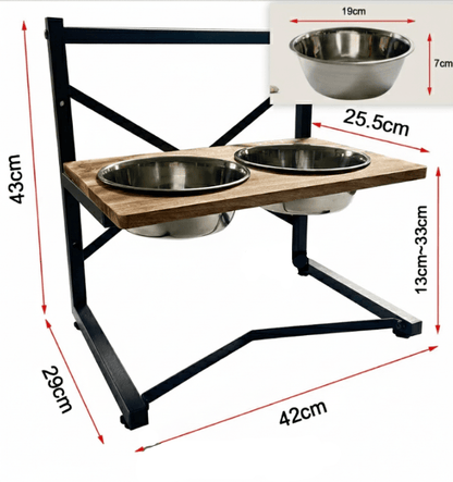 WELLBOWL STATION – Ergonomic Feeding Station for Dogs with Stainless Steel Bowls