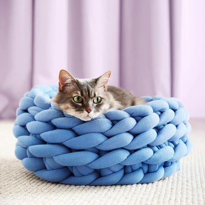 WOOLLYNEST - Soft woollen basket for pets with high edge support