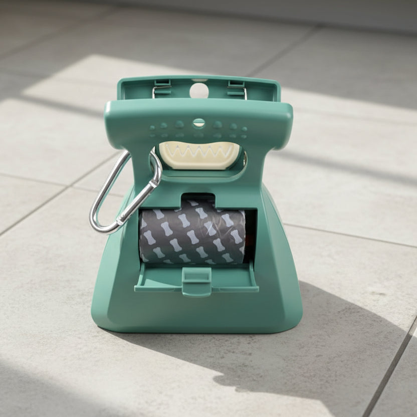 SCOOPIMATE – Portable Dog Poop Scooper with Clip & Adjustable Grabber