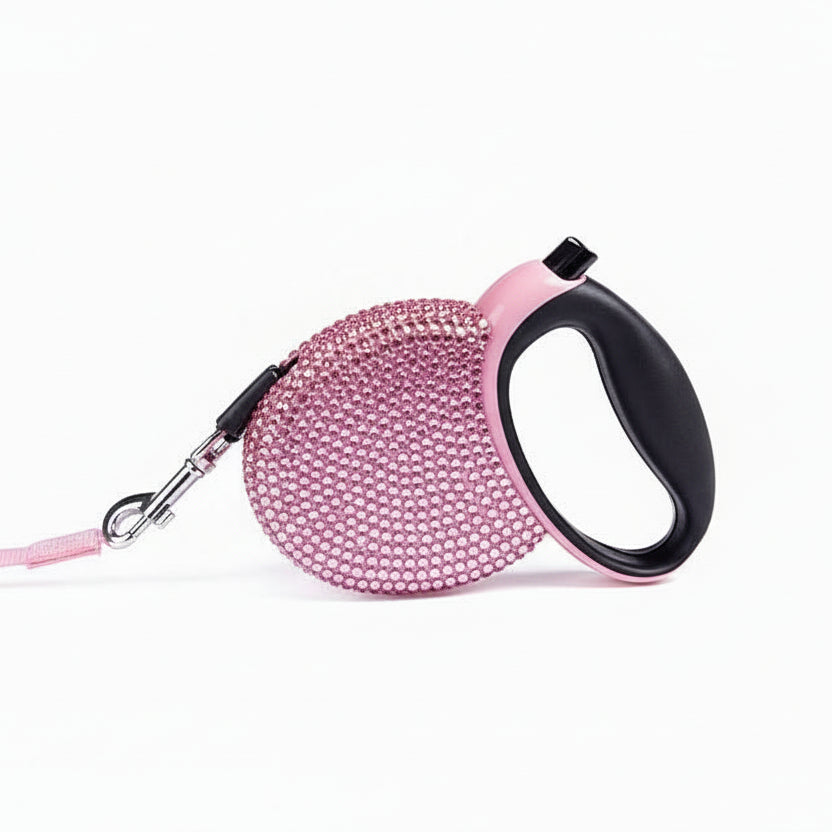 SPARKPAW – Luxury Retractable Leash with Rhinestones for Small Dogs & Cats
