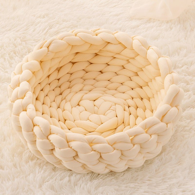 WOOLLYNEST - Soft woollen basket for pets with high edge support