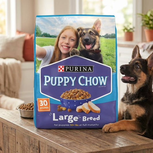 Purina Puppy Chow Large Breed Puppy Food – High Protein Chicken Formula Dry Dog Food, 30 lb Bag.