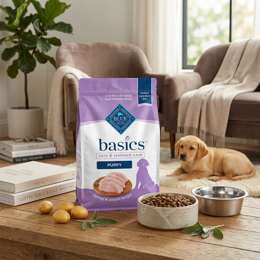 Basics Puppy Dry Dog Food, Turkey and Potato, Chicken Free, 4lb Bag