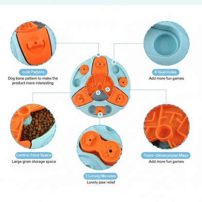 SLOWFEED PUZZLE BOWL - Interactive feeding bowl against hasty eating