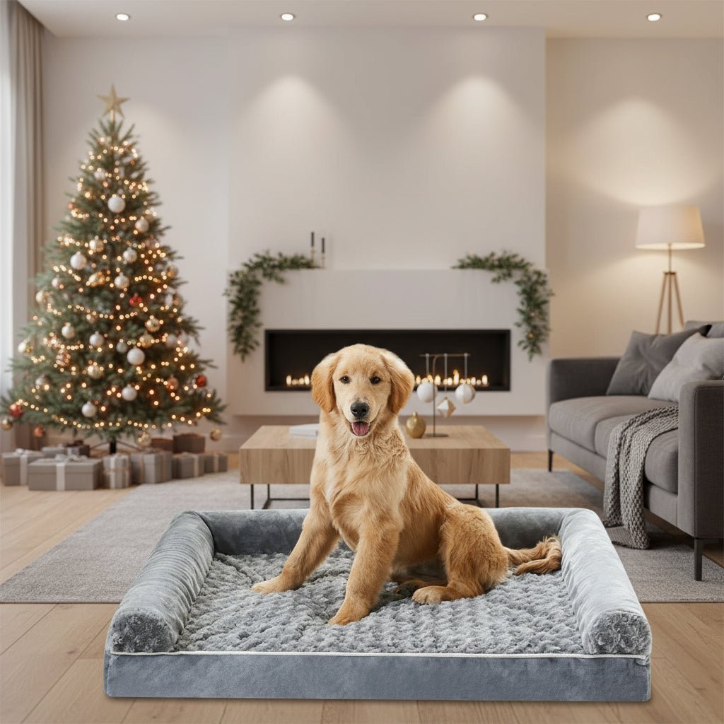 CRADLECORNER – orthopedic L-shaped dog bed with removable, waterproof cover