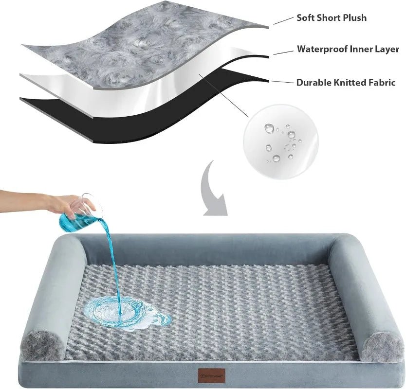 CRADLECORNER – orthopedic L-shaped dog bed with removable, waterproof cover