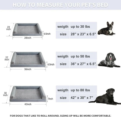 CRADLECORNER – orthopedic L-shaped dog bed with removable, waterproof cover