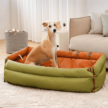 SEATPAW ELITE – Large Dog Car Seat Bed made of Faux Leather with Elegant Finish and Non-Slip Support