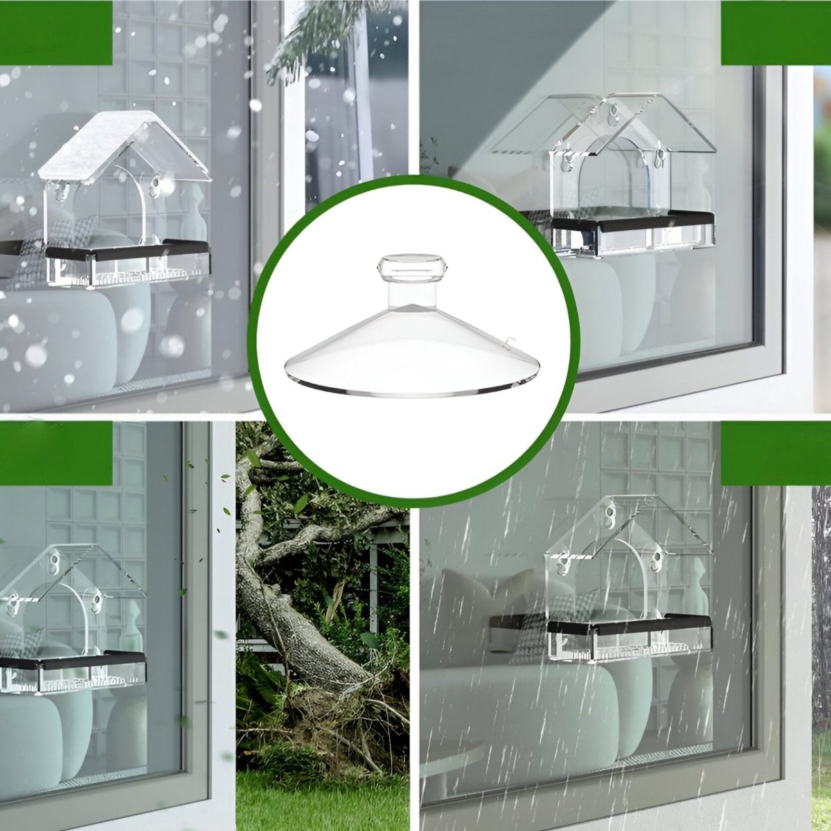 BIRDVISTA – Acrylic Window Bird Feeder with Strong Suction Cups for Close Observation