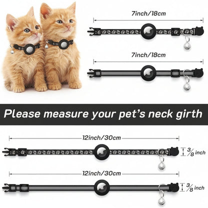 TRACKKITTY – Reflective Cat Collar with AirTag Holder and Safety Bell