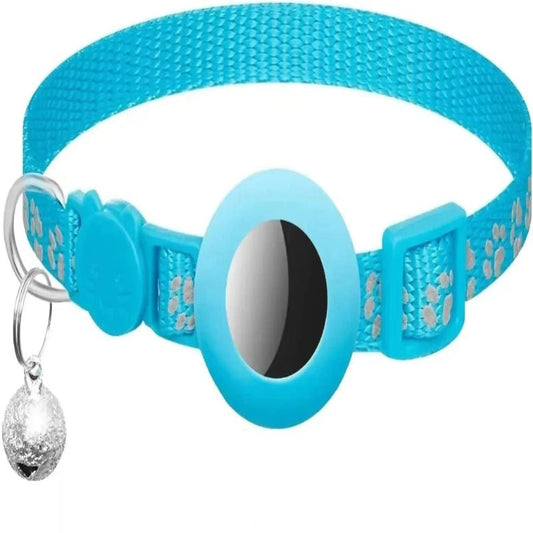 TRACKKITTY – Reflective Cat Collar with AirTag Holder and Safety Bell