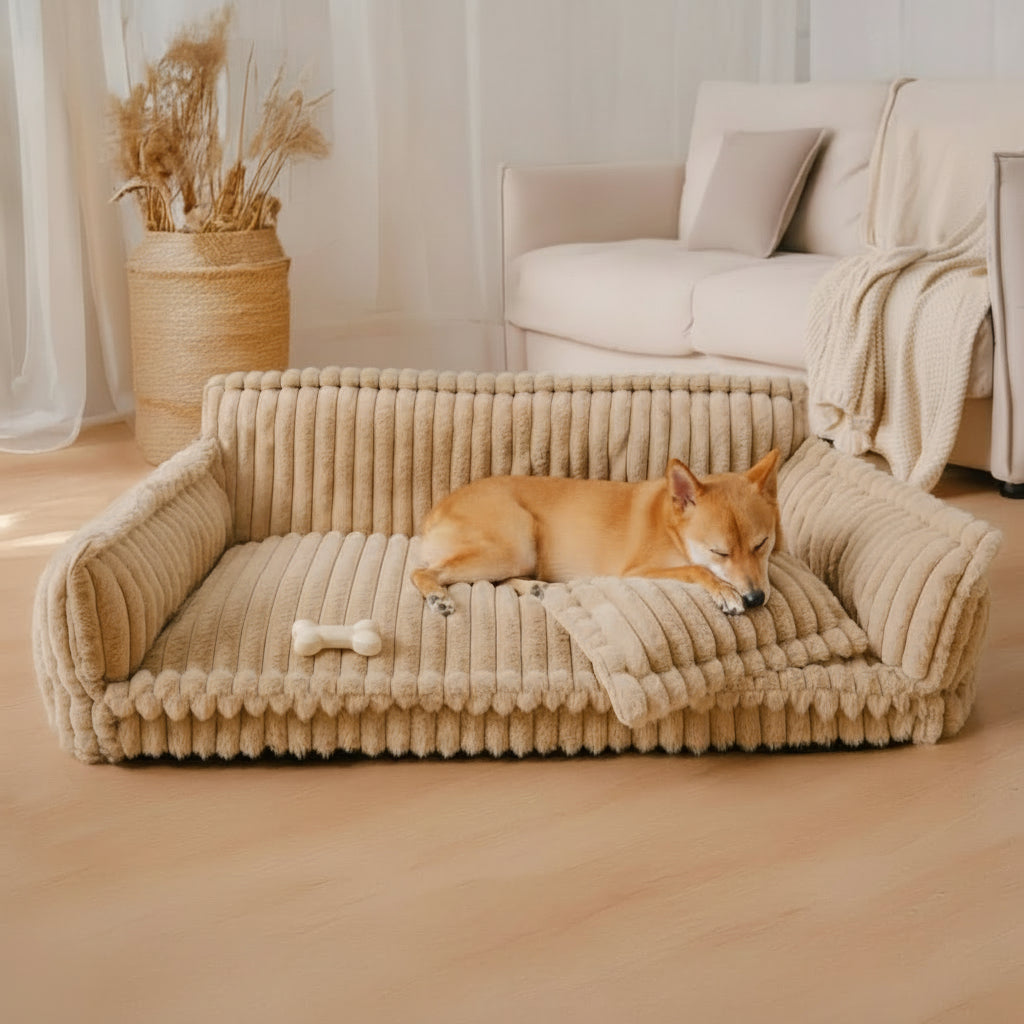 Snoozy Dream - Orthopaedic dog cushion with neck support & fluffy comfort