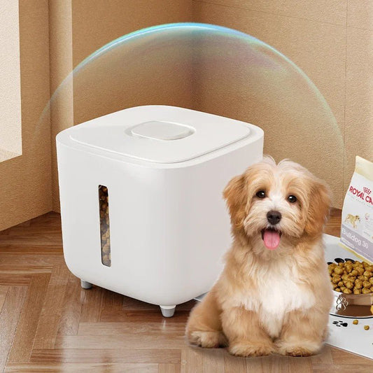 PAWBOX Airtight Cat Food Storage Container with Measuring Cup – Sealed Pet Food Storage Bin for Dry Cat Food, Keeps Food Fresh Longer
