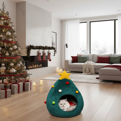 CATYPINE – Christmas Tree Cat Bed for a Cozy Winter Experience