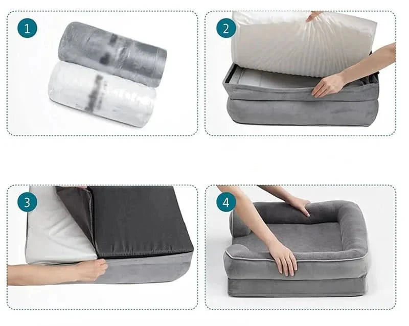 PETIQUE COMFORTBED – Orthopedic Dog Bed with Removable Velvet Cover