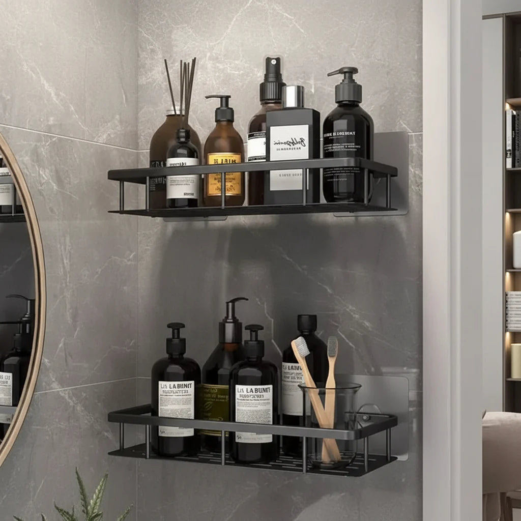 NORDICSHELF - Adhesive Shelf for the Bathroom – Drill-Free & Stylish for Every Bathroom