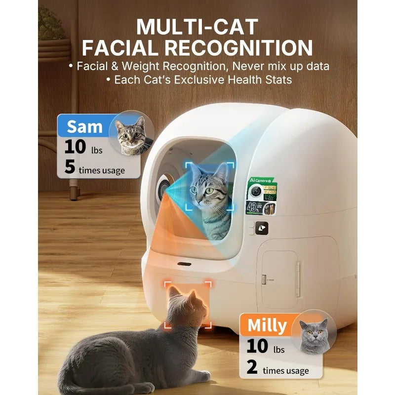PETKIT 2026 Purobot Max Pro 2 AI-Camera Self Cleaning Cat Litter Box Large Opening 210° Wide Angle Lens Cat Facial Recognition