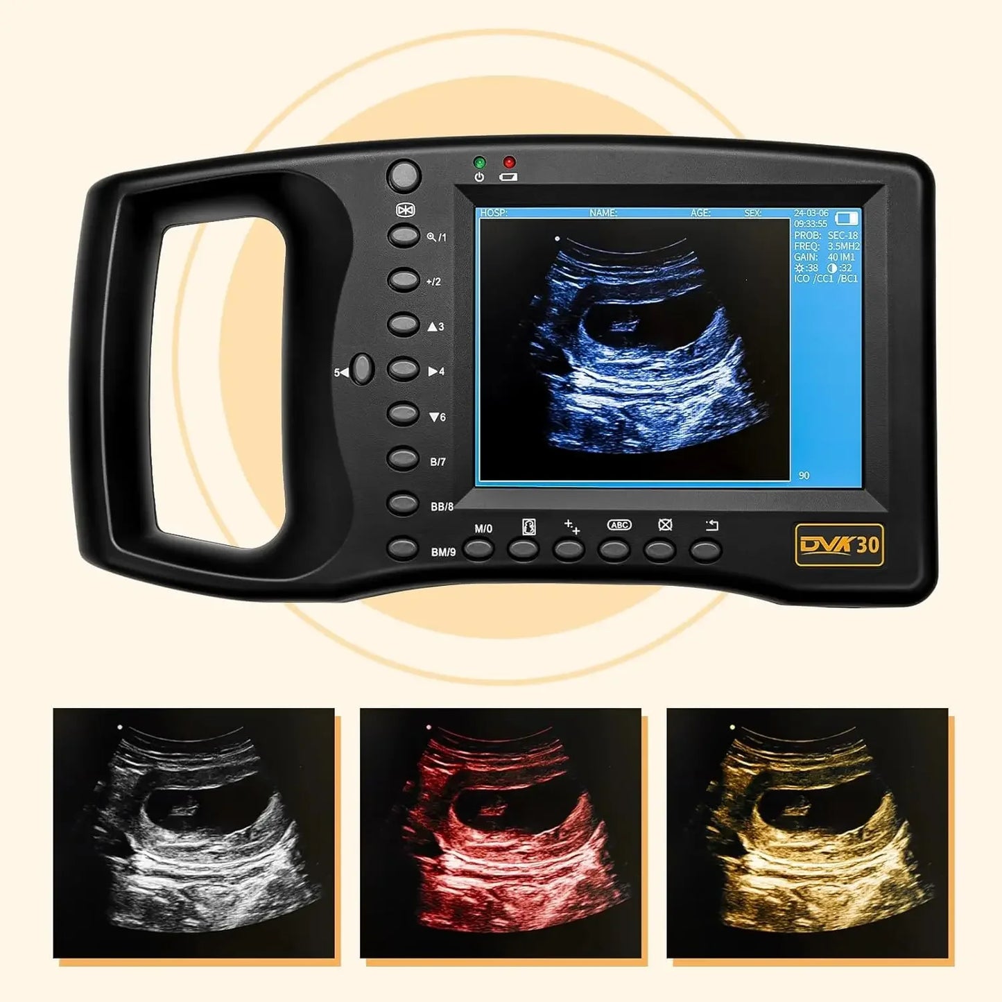 Portable Veterinary Ultrasound Scanner for Pregnancy Dog Sheep Pigs Vet Handheld Scanner with 3.5Mhz Mechanical Probe