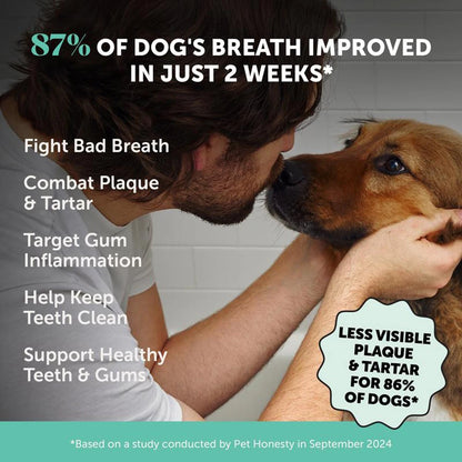 Dog Dental Powder Breath Freshener for Teeth Cleaning, Plaque & Tartar Remover – Kelp & Mint Dental Care for Dogs