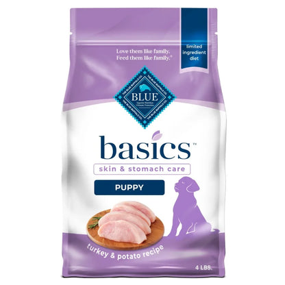 Basics Puppy Dry Dog Food, Turkey and Potato, Chicken Free, 4lb Bag
