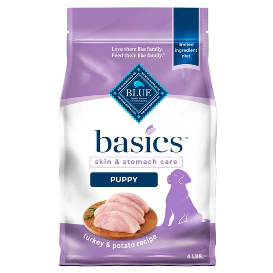 Basics Puppy Dry Dog Food, Turkey and Potato, Chicken Free, 4lb Bag