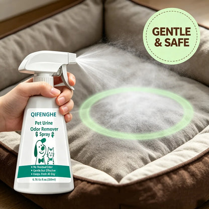 QIFENGHE Pet Odor Eliminator Spray 200ml – Cat & Dog Urine Odor Remover for Carpet, Furniture, Floors & Litter Box, Fragrance Free Formula